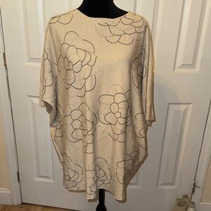 Elegant Beige Floral Women's Top